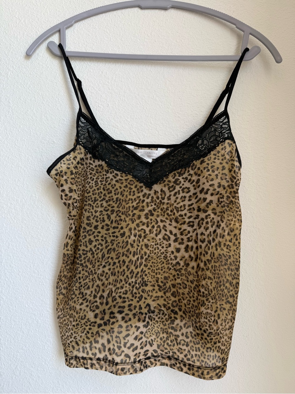 Sexy Sheer Mesh Leopard Lace-Trim Cami Top